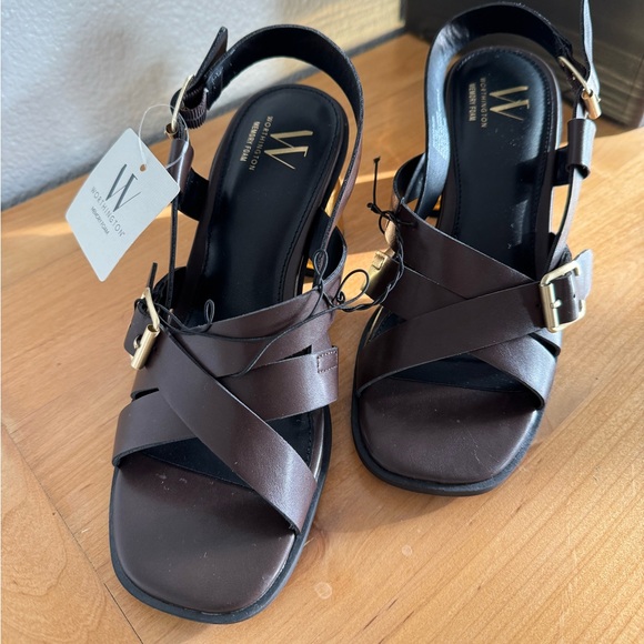 NWT Worthington Womens Rusk Heeled Sandals Brown/Gold Size 8 - Picture 6 of 10